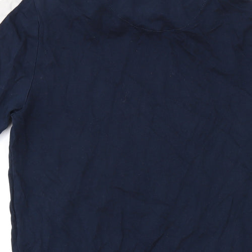 DFND Mens Blue Cotton T-Shirt Size L Round Neck