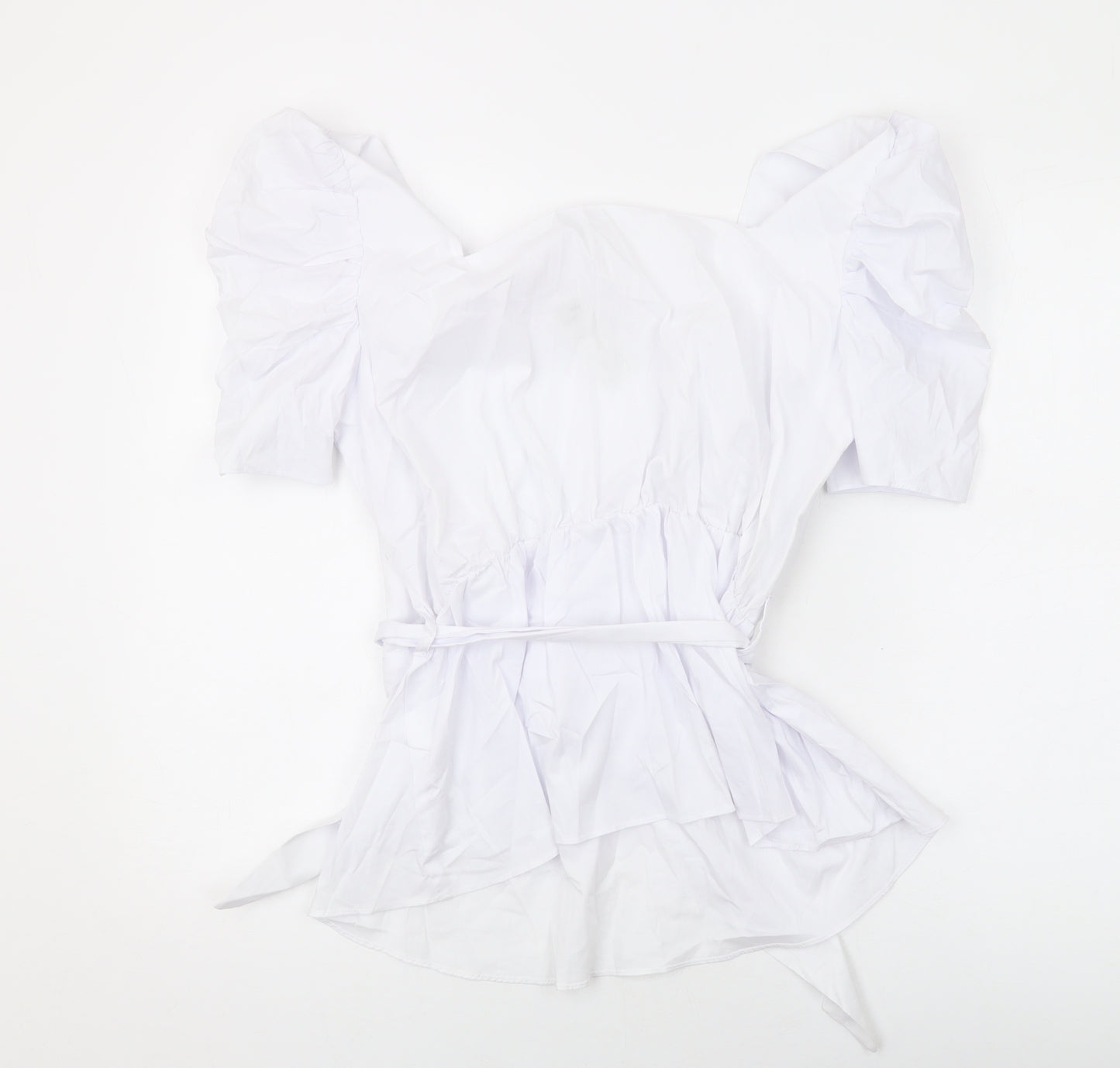River Island Womens White Cotton Basic Blouse Size 16 Square Neck