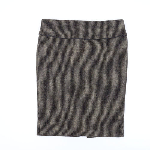 Zara Womens Brown Polyester Straight & Pencil Skirt Size XL Zip