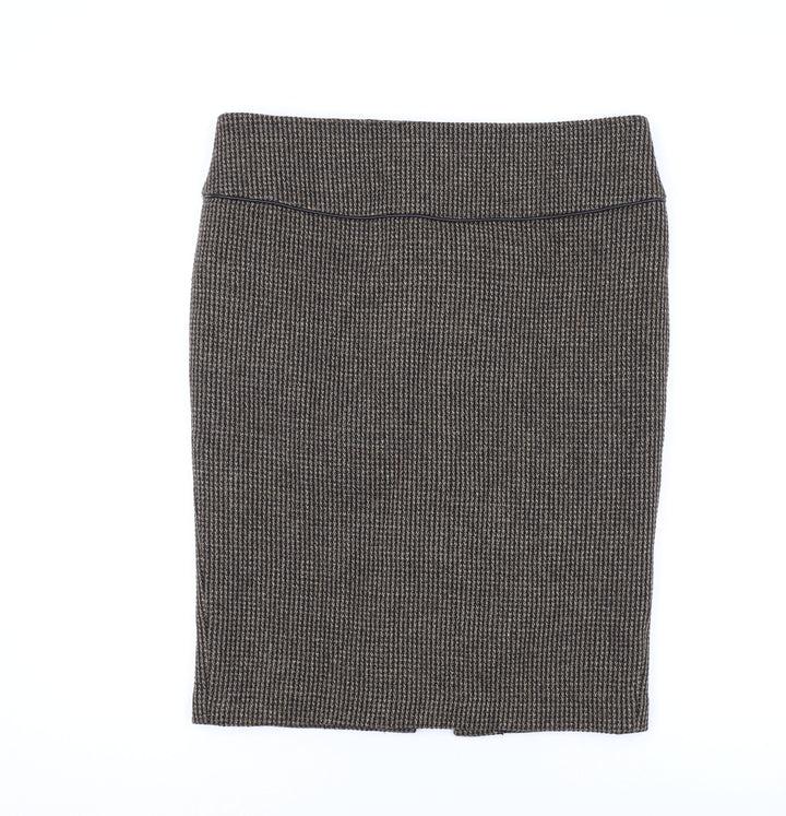 Zara Womens Brown Polyester Straight & Pencil Skirt Size XL Zip