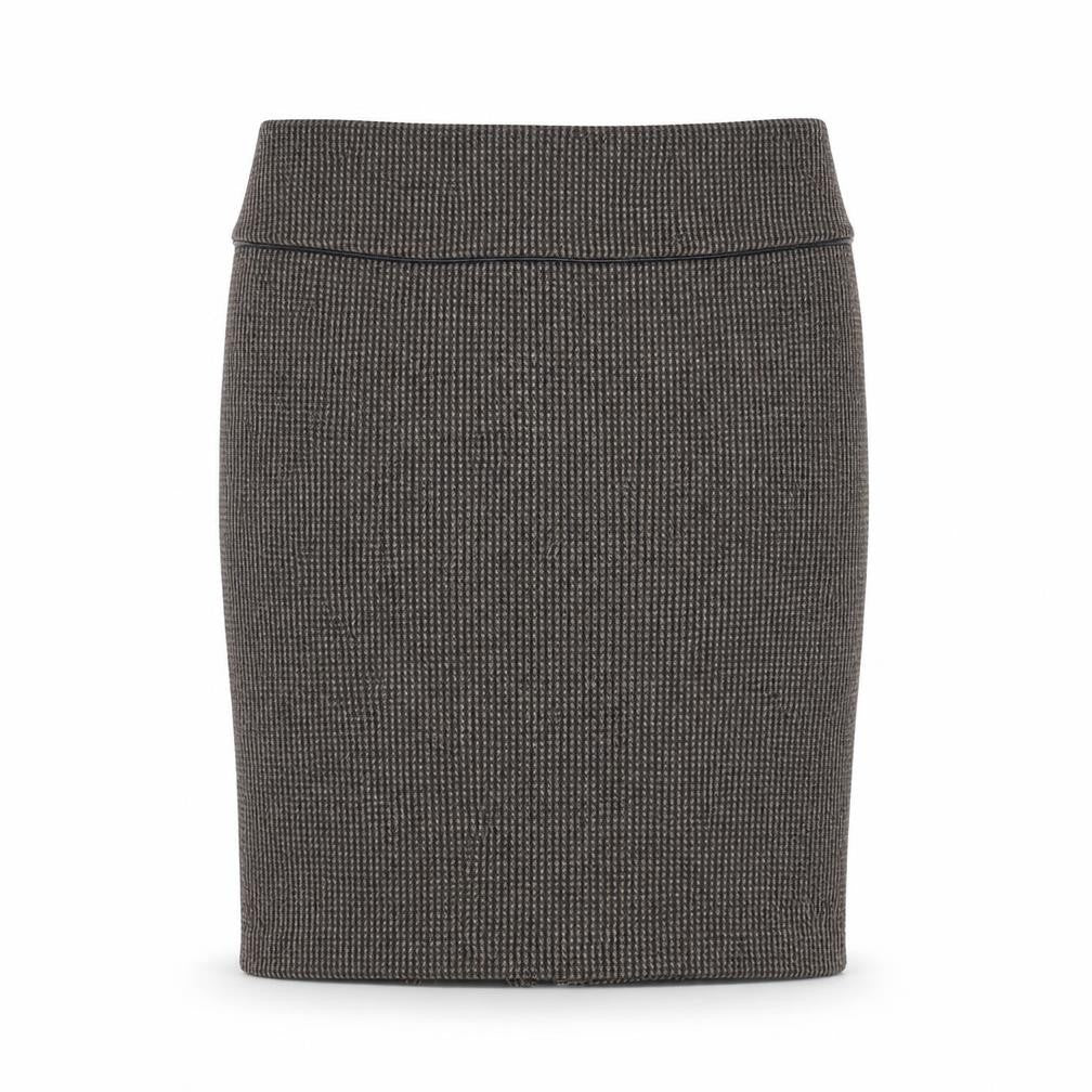 Front view of Zara women’s brown polyester straight & pencil skirt, size XL, zip