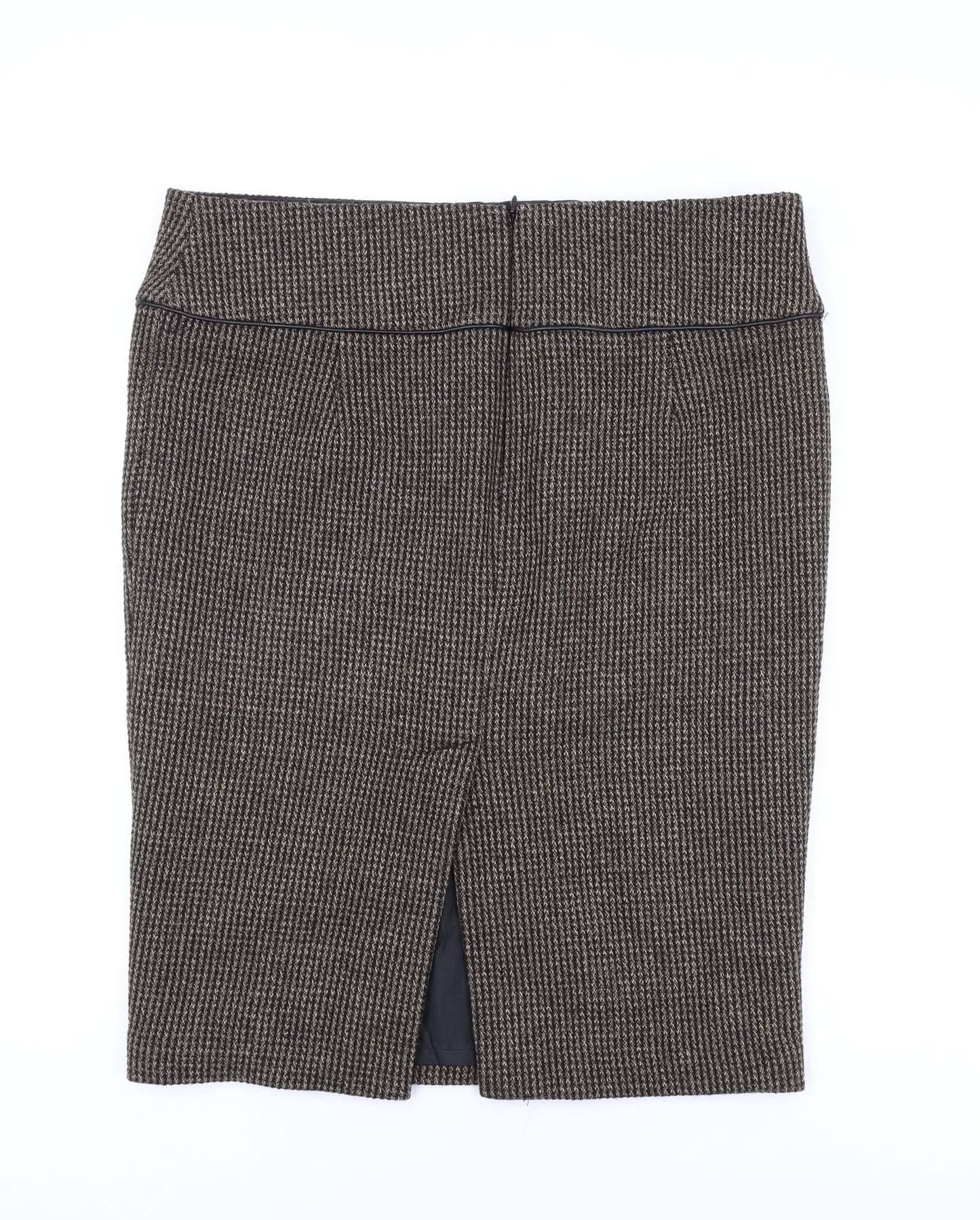 Zara Womens Brown Polyester Straight & Pencil Skirt Size XL Zip