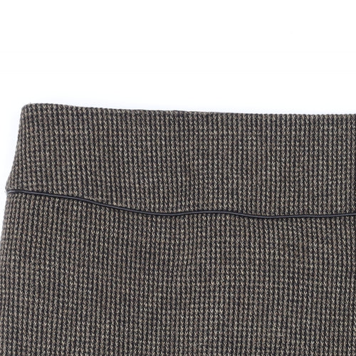 Zara Womens Brown Polyester Straight & Pencil Skirt Size XL Zip