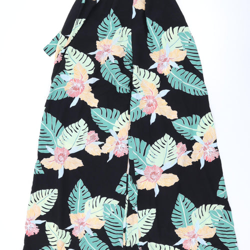 Voyelles Womens Black Geometric Polyester Trousers Size S L31 in Regular