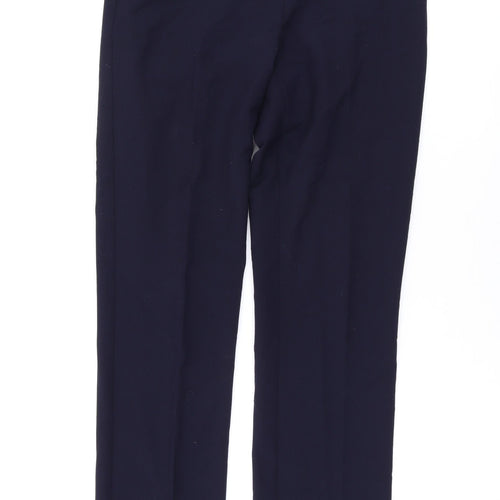 Marks and Spencer Womens Blue Polyester Trousers Size 8 L31 in Regular Zip