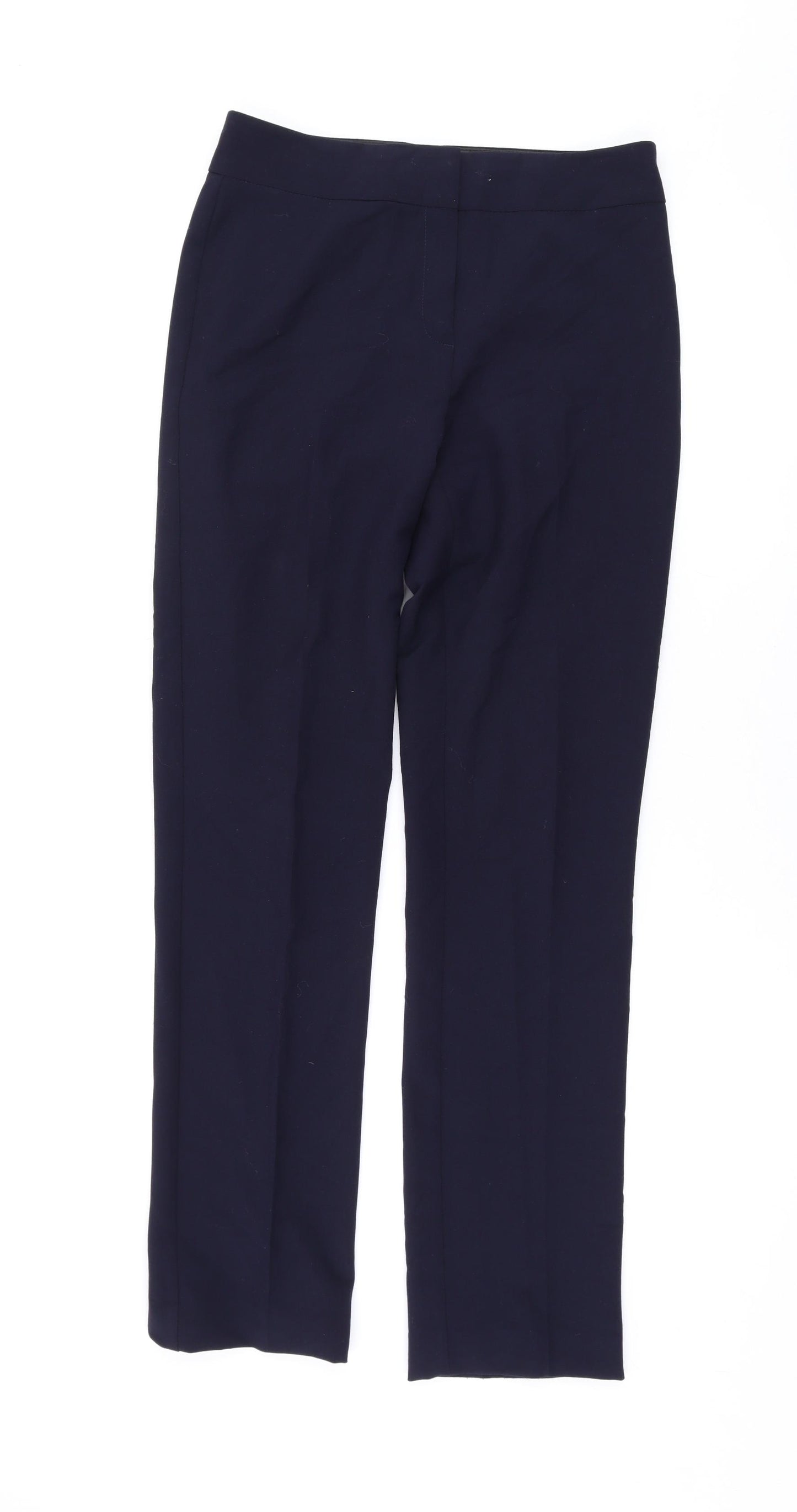 Marks and Spencer Womens Blue Polyester Trousers Size 8 L31 in Regular Zip