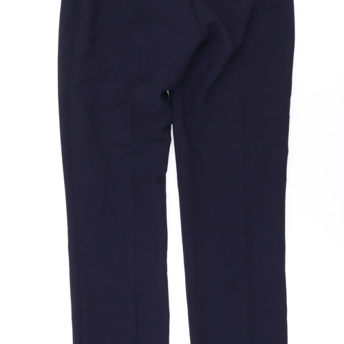 Marks and Spencer Womens Blue Polyester Trousers Size 8 L31 in Regular Zip