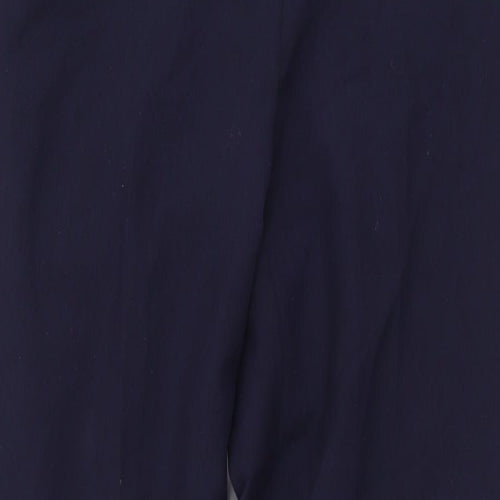 Marks and Spencer Womens Blue Polyester Trousers Size 8 L31 in Regular Zip