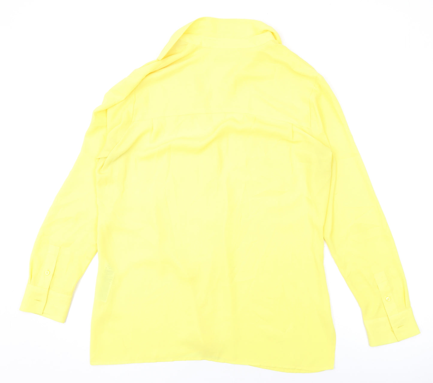 Marks and Spencer Womens Yellow Polyester Basic Button-Up Size 12 Collared