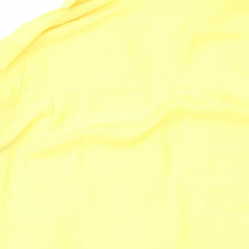 Marks and Spencer Womens Yellow Polyester Basic Button-Up Size 12 Collared
