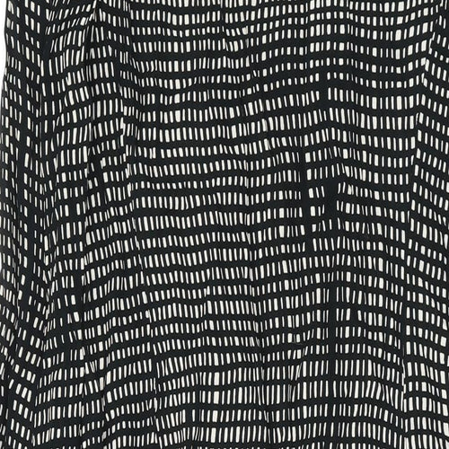 Marks and Spencer Womens Black Geometric Polyester Tank Dress Size 2 Round Neck Zip