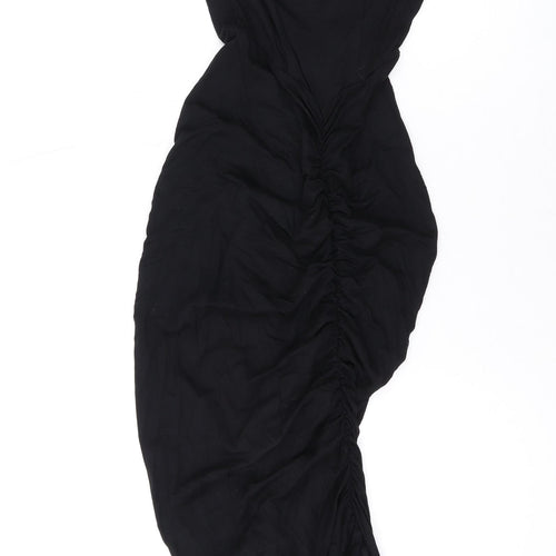 ASOS Womens Black Viscose Bodycon Size 10 Scoop Neck Pullover