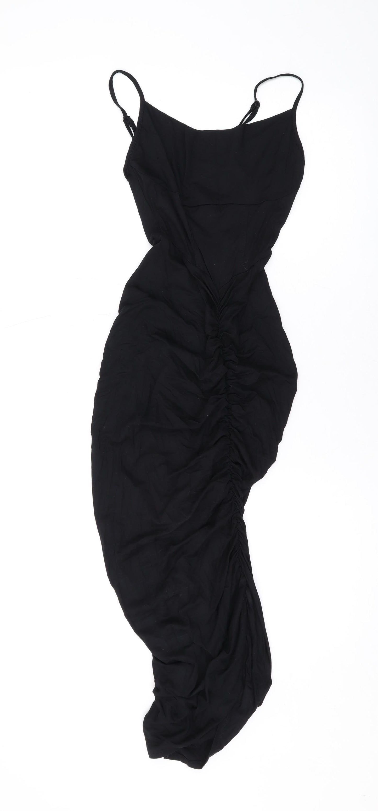 ASOS Womens Black Viscose Bodycon Size 10 Scoop Neck Pullover