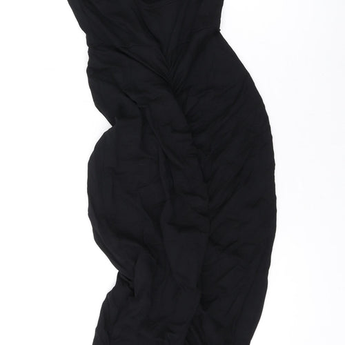 ASOS Womens Black Viscose Bodycon Size 10 Scoop Neck Pullover