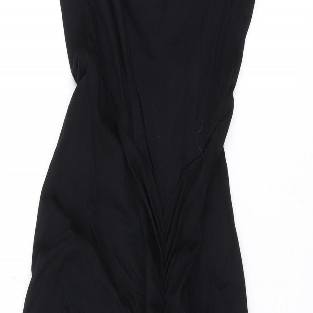 ASOS Womens Black Viscose Bodycon Size 10 Scoop Neck Pullover