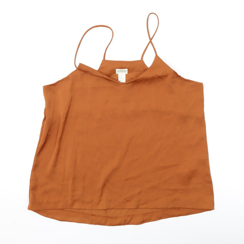 H&M Womens Brown Polyester Camisole Tank Size 14 V-Neck
