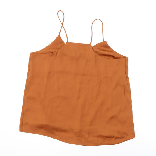 H&M Womens Brown Polyester Camisole Tank Size 14 V-Neck