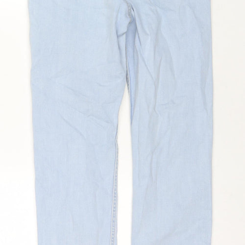 marks Womens Blue Cotton Straight Jeans Size 10 L30 in Regular Zip