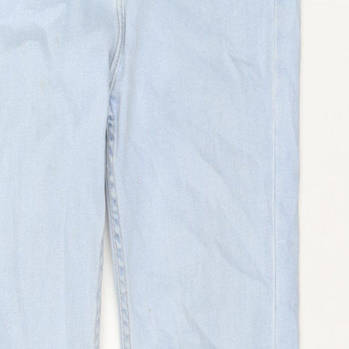 marks Womens Blue Cotton Straight Jeans Size 10 L30 in Regular Zip