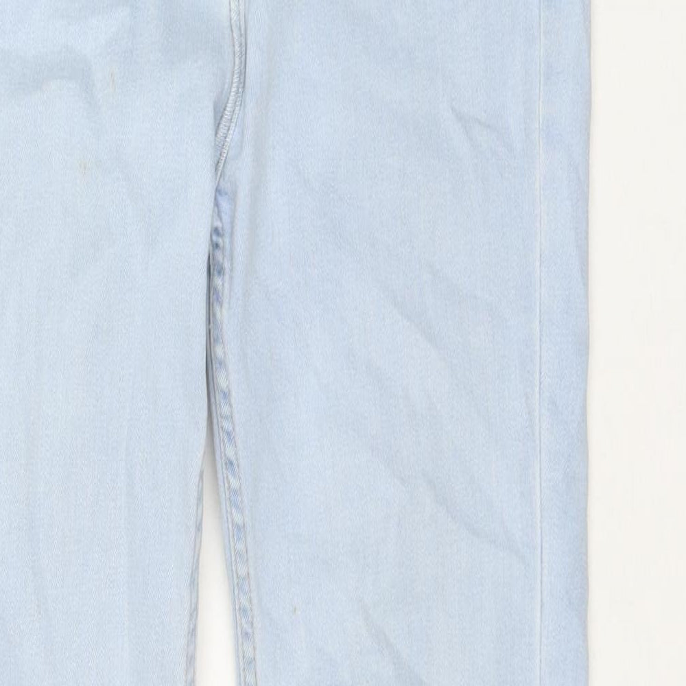 marks Womens Blue Cotton Straight Jeans Size 10 L30 in Regular Zip