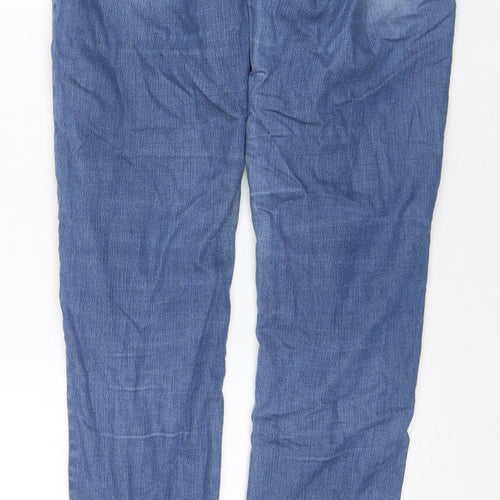 Vessline Womens Blue Cotton Straight Jeans Size M L31 in Regular Zip - Embraided Detail