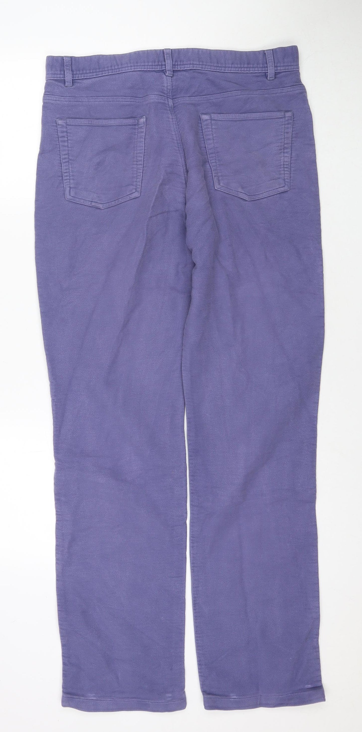 Cato&Carter Mens Purple Cotton Trousers Size 34 in L32 in Regular Zip