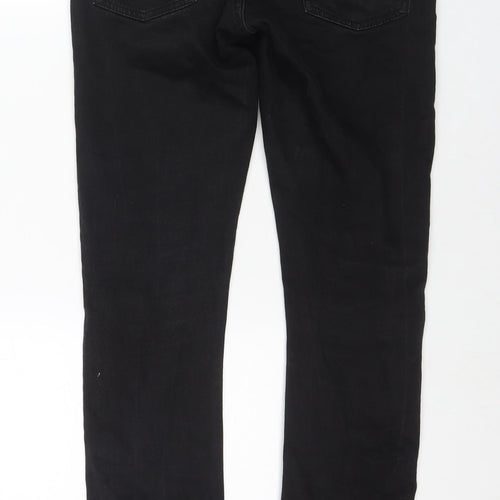 Topshop Mens Black Cotton Skinny Jeans Size 30 in L32 in Slim Zip