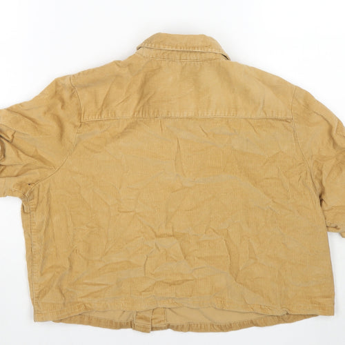 ASOS Womens Beige Cotton Cropped Button-Up Size 10 Collared