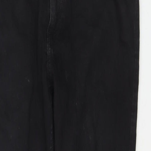 Marks and Spencer Womens Black Cotton Tapered Jeans Size 36 in L29 in Regular Zip