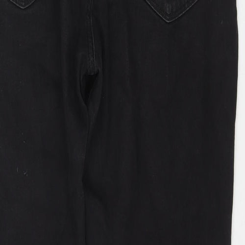 Marks and Spencer Womens Black Cotton Tapered Jeans Size 36 in L29 in Regular Zip