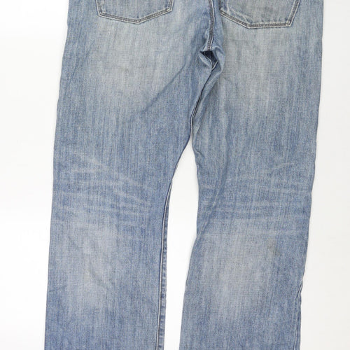 Gap Mens Blue Cotton Straight Jeans Size 36 in L32 in Regular Zip