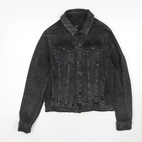 River Island Womens Black Jacket Size S Button