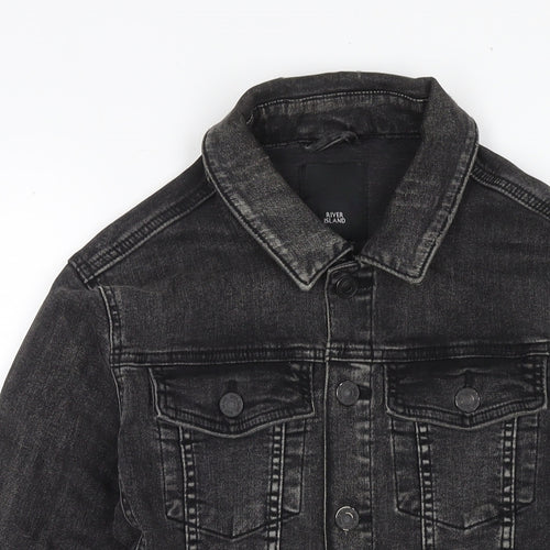 River Island Womens Black Jacket Size S Button