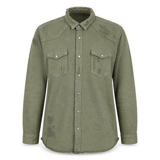 Front view of Zara women’s green jacket, size XL, snap