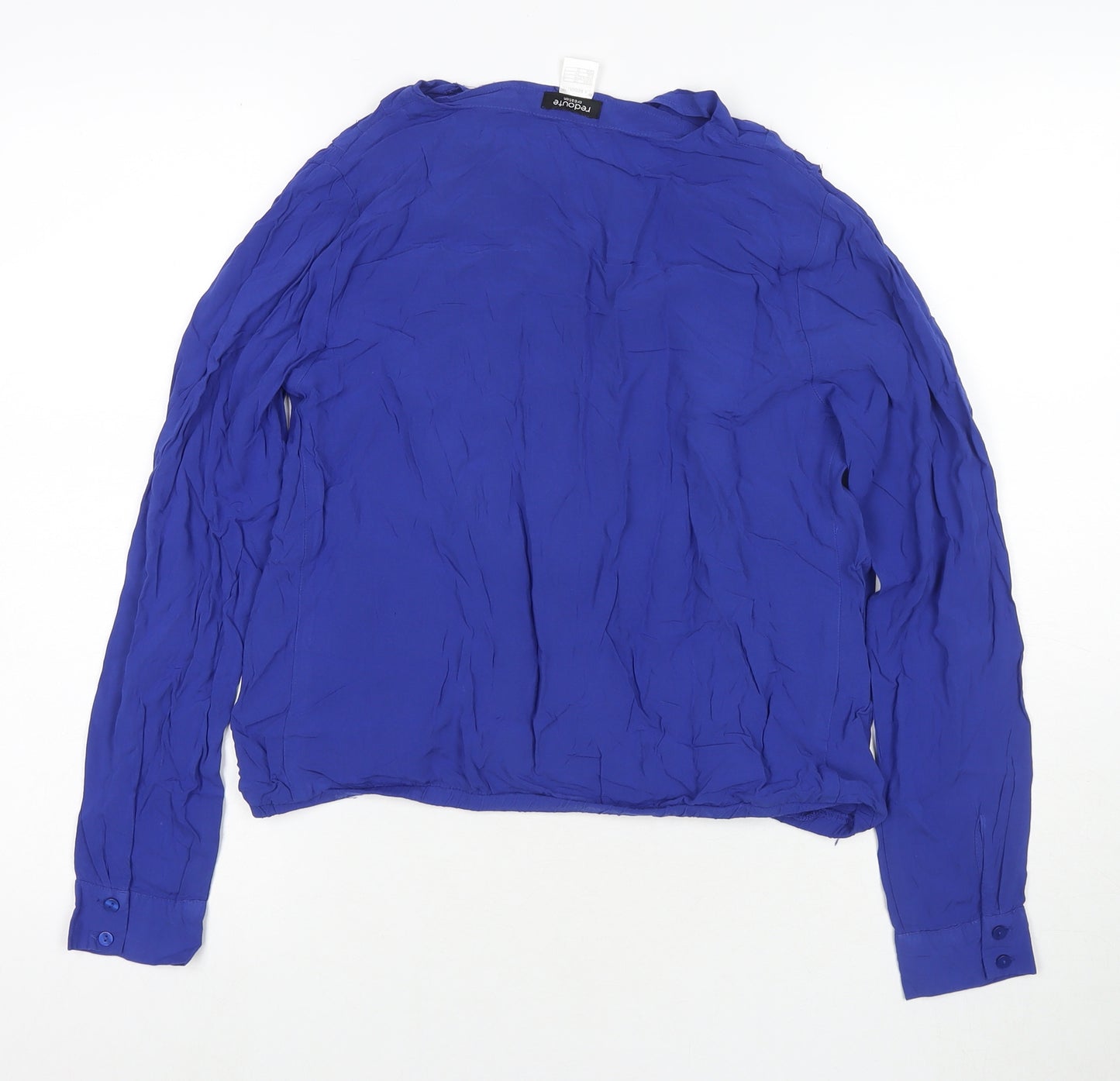 La Redoute Womens Blue Viscose Basic Blouse Size 10 V-Neck