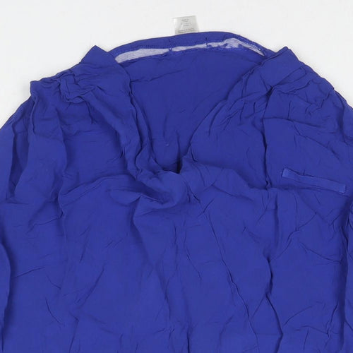 La Redoute Womens Blue Viscose Basic Blouse Size 10 V-Neck