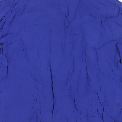 La Redoute Womens Blue Viscose Basic Blouse Size 10 V-Neck