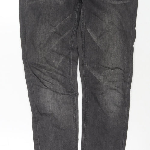 Zara Womens Grey Cotton Skinny Jeans Size 8 L28 in Regular Zip