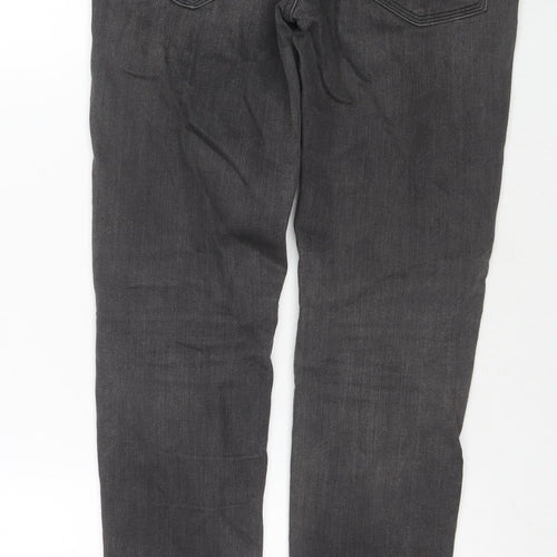 Zara Womens Grey Cotton Skinny Jeans Size 8 L28 in Regular Zip