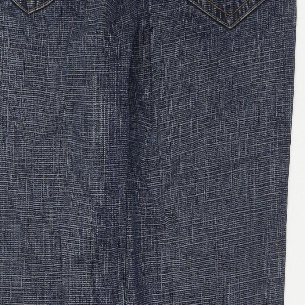 Papaya Womens Blue Cotton Bootcut Jeans Size 14 L31 in Regular Zip