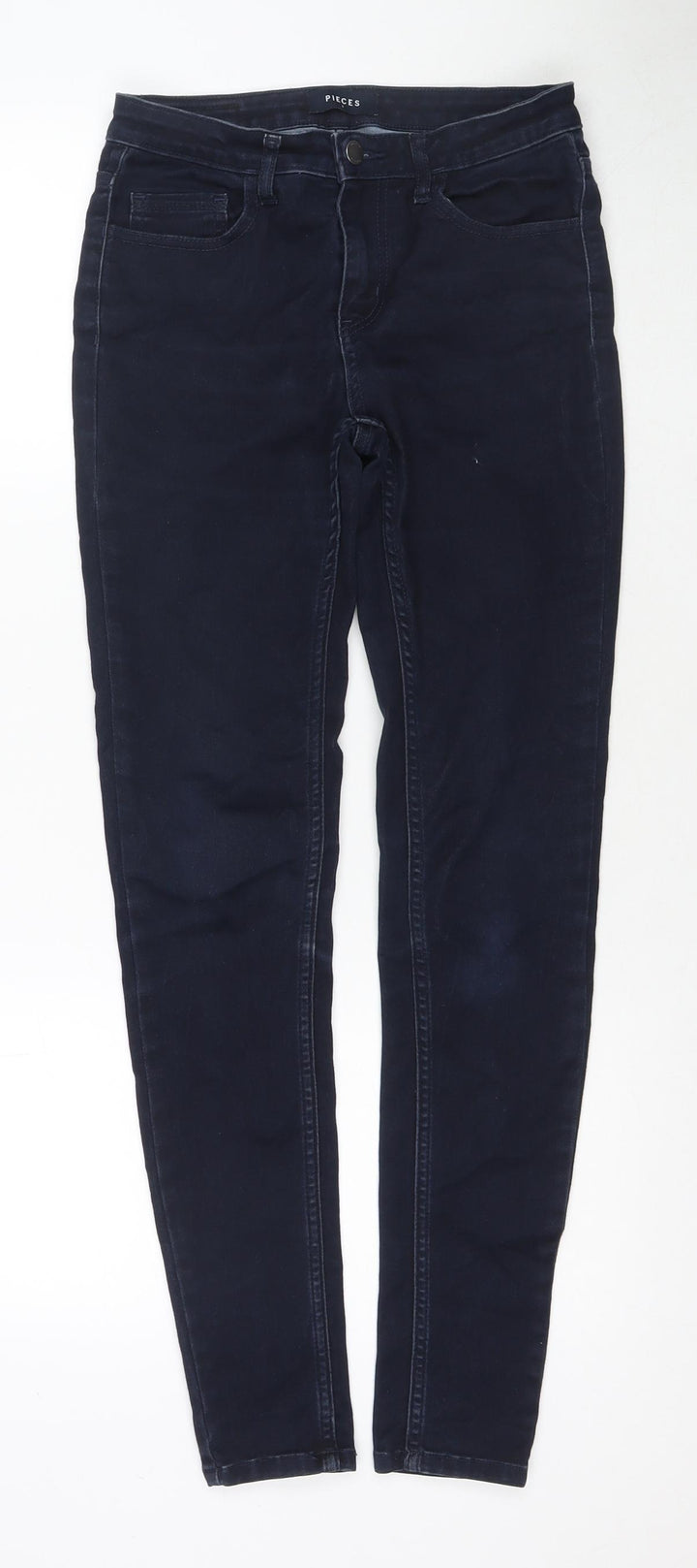 Pieces Womens Black Cotton Skinny Jeans Size S L29 in Regular Zip