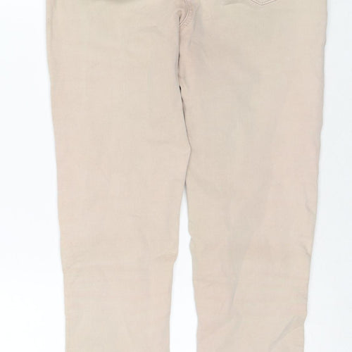 Matalan Womens Beige Cotton Skinny Jeans Size 10 L26 in Regular Zip