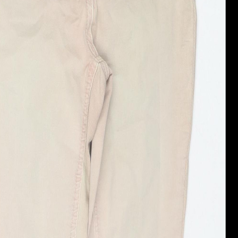 Matalan Womens Beige Cotton Skinny Jeans Size 10 L26 in Regular Zip