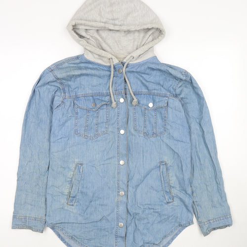 H&M Womens Blue Jacket Size 6 Snap - Unisex