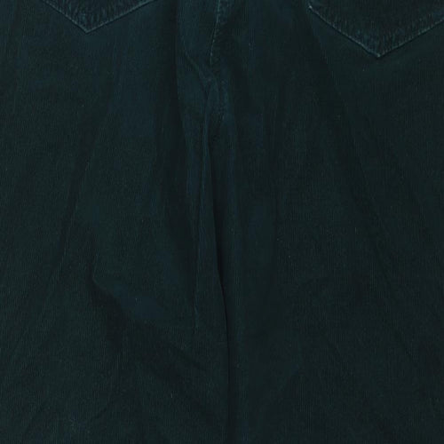 Marks and Spencer Womens Green Cotton Trousers Size 20 L28 in Regular Zip
