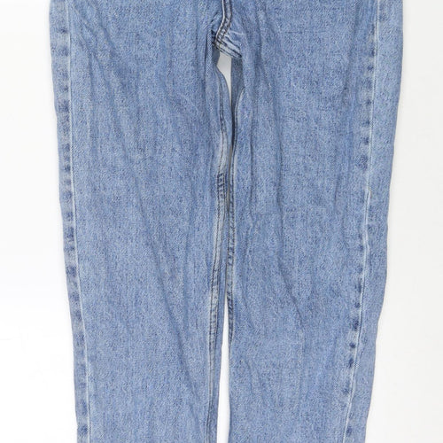 Denim & Co. Womens Blue Cotton Mom Jeans Size 8 L28 in Regular Zip
