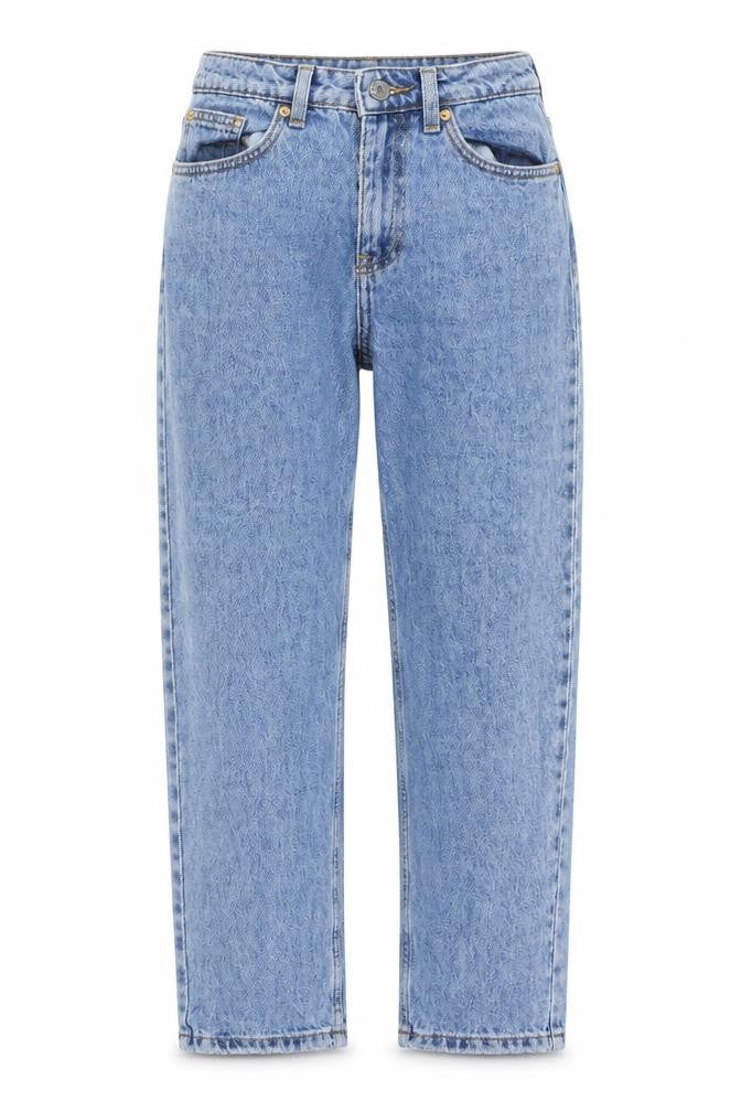Denim & Co. Womens Blue Cotton Mom Jeans Size 8 L28 in Regular Zip