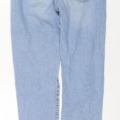 New Look Girls Blue Cotton Straight Jeans Size 12 Years L27 in Regular Zip