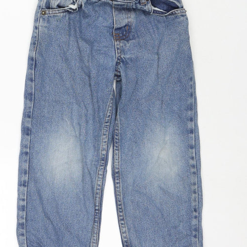 Quality Gurantee Girls Blue Cotton Straight Jeans Size 5-6 Years Regular Zip