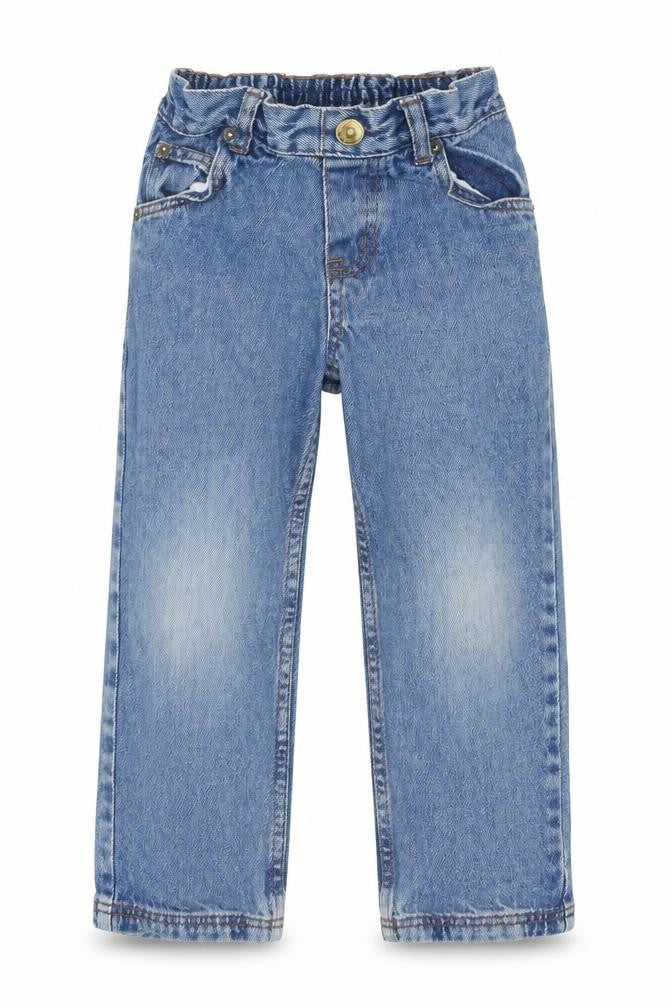 Quality Gurantee Girls Blue Cotton Straight Jeans Size 5-6 Years Regular Zip